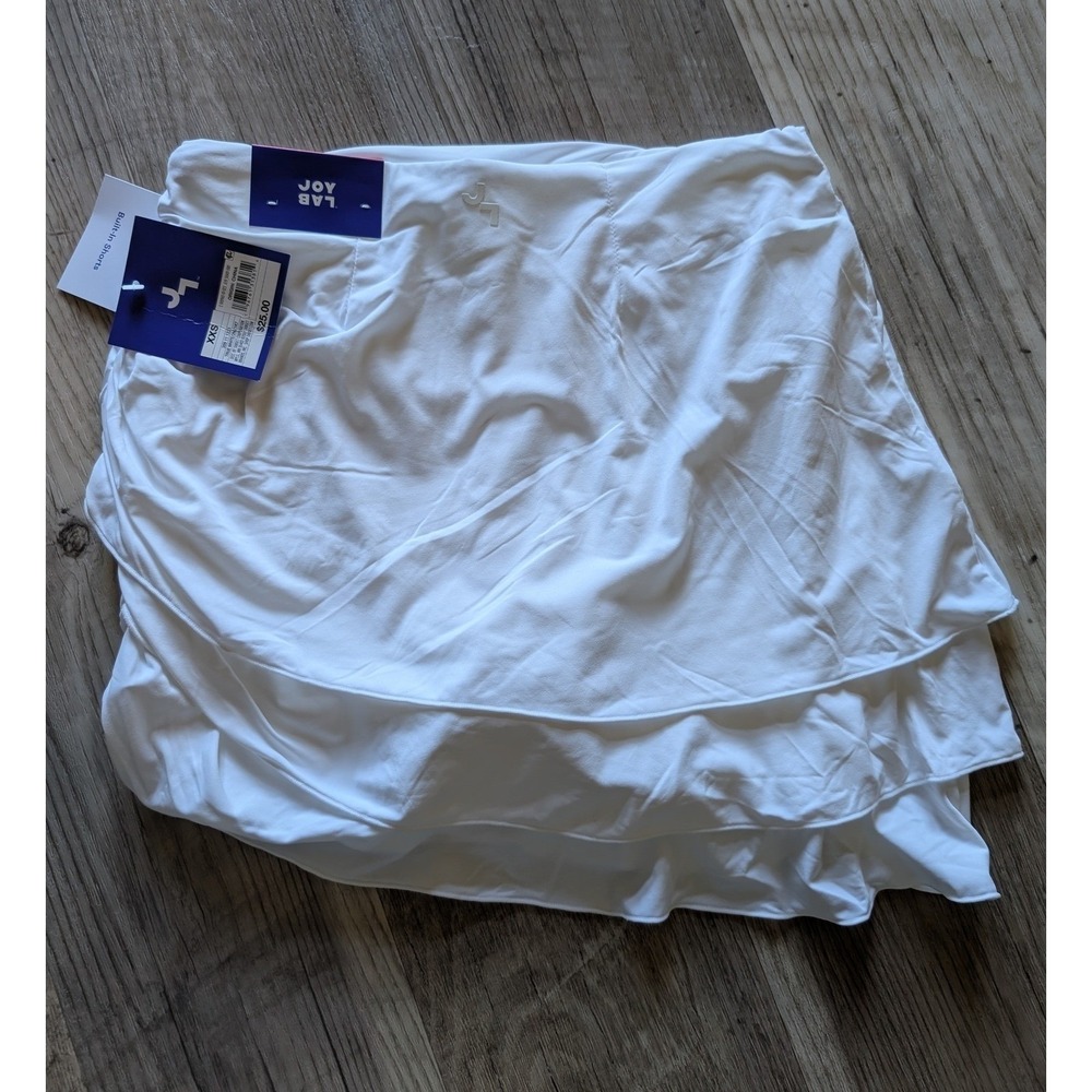 Large JoyLab High-Rise Skort Womens White NWT Built-In Shorts Ruffle Athletic - Picture 3 of 3